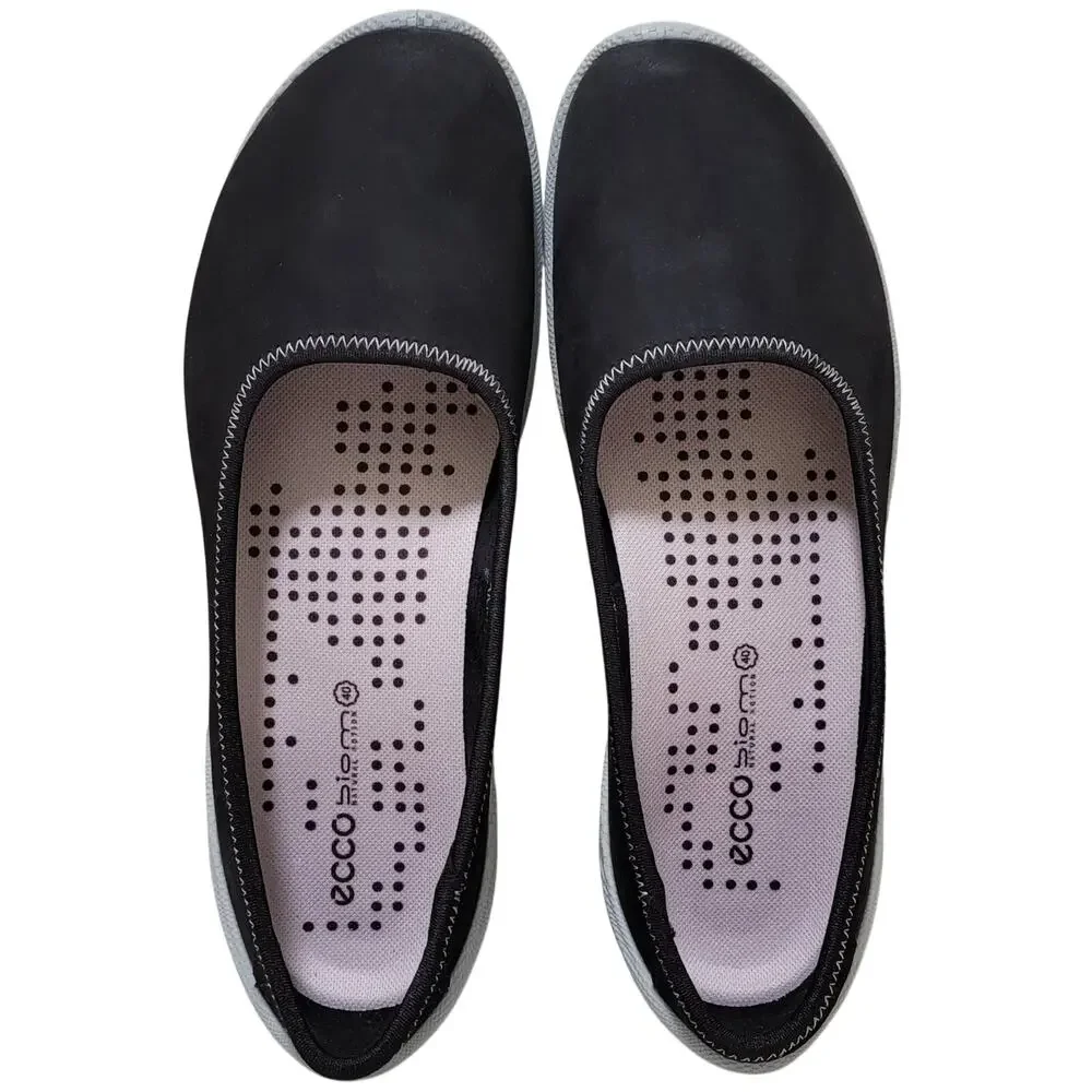 Ecco Women Biom Lite Skimmer Ballet Flat Sneakers Size EU 40 US 9 Black Grey